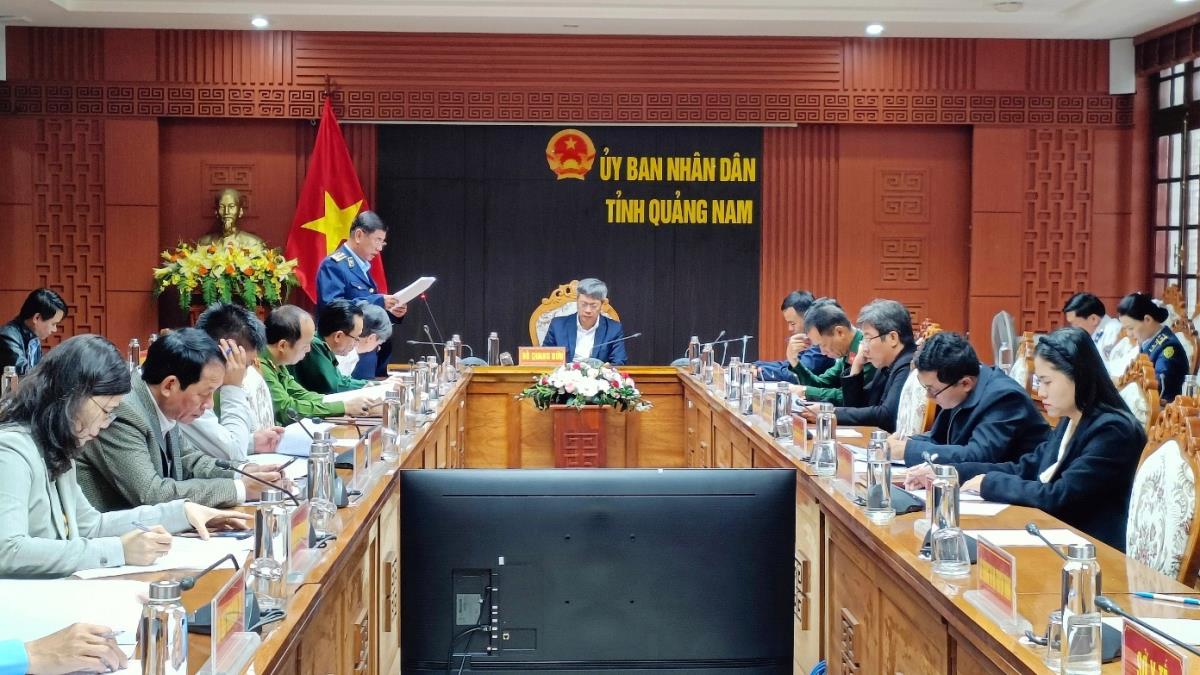 Thành viên Ban Chỉ đạo 389 Quảng Nam phát biểu tại hội nghị.