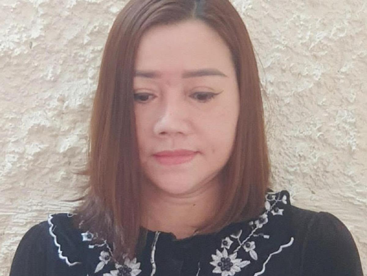 Hai bị cáo Nhạn, Hùng tại phiên tòa.