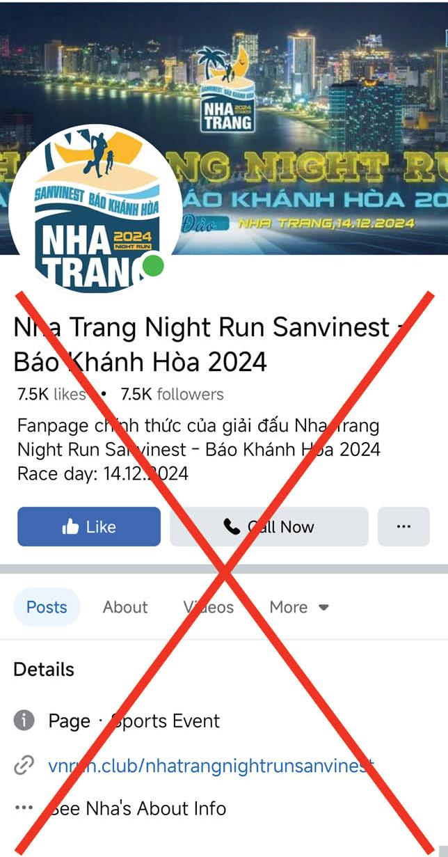 Các đối tượng đã tạo 2 fanpage giả mạo BTC Giải Nha Trang Night Run Sanvinest 2024 và Bộ VH-TT&DL nhằm mục đích lừa đảo.