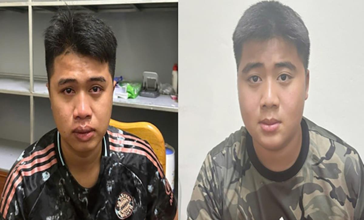 Hai anh em Sơn, Khang và hung khí gây án.