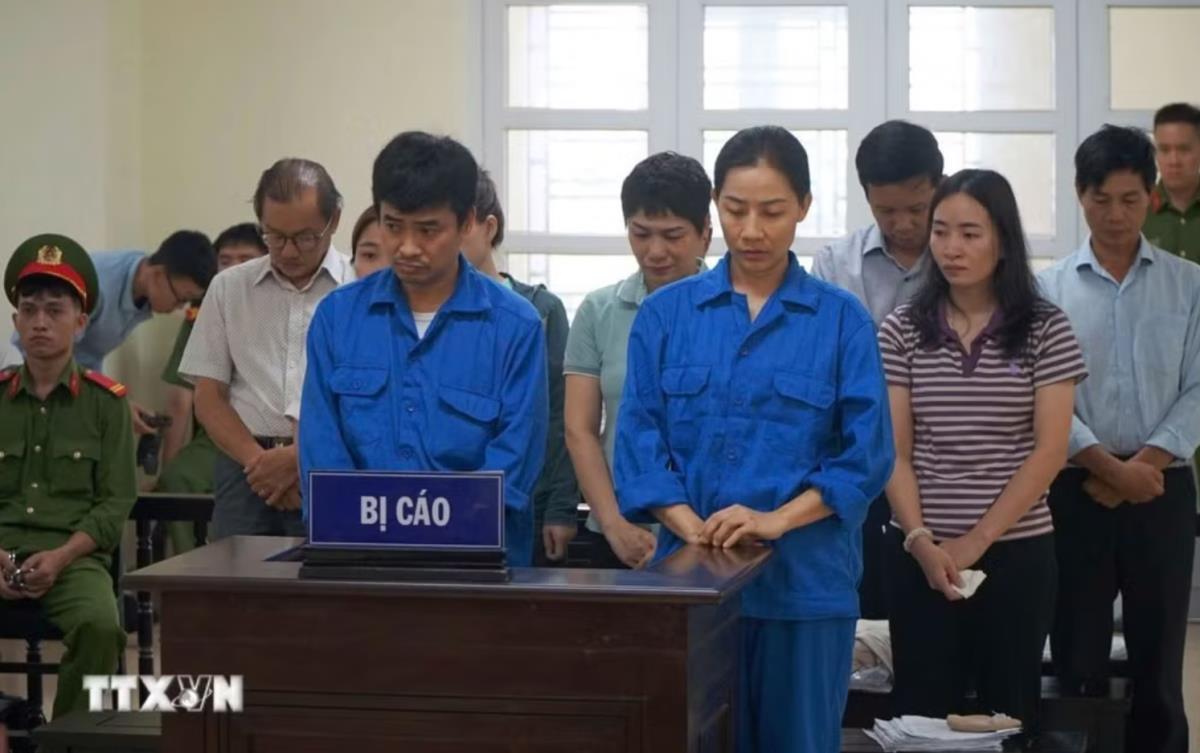 Các bị cáo tại phiên tòa.
