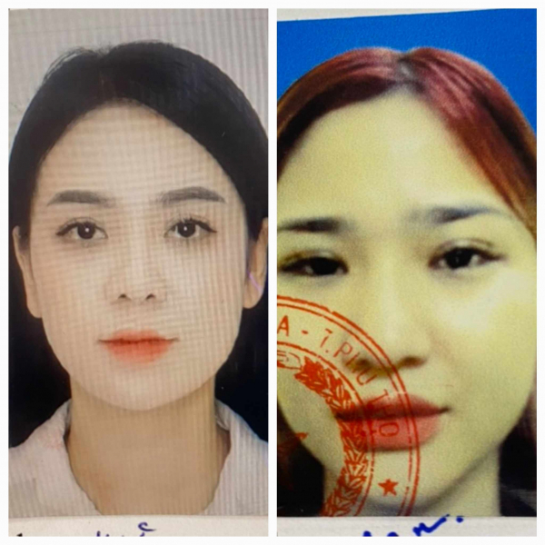 Bị can Mai Hoàng Phương Trang và Phạm Thị Hoàng Anh.