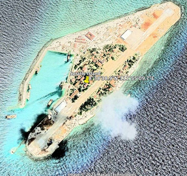 Ảnh chụp đảo Trường Sa Lớn trên ứng dụng Google Maps thời điểm năm 2022.