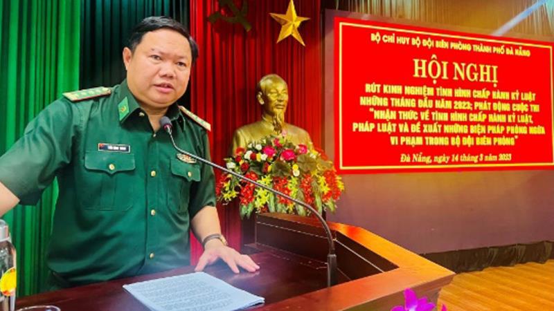 Đại tá Trần Công Thành phát biểu kết luận tại Hội nghị.