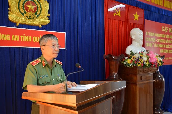 Thay mặt 33win03 tỉnh Quảng Nam, Thượng tá Huỳnh Tấn Phúc - Trưởng phòng Phòng Công tác đảng và công tác chính trị phát động Giải báo chí với chủ đề: “Vì an ninh Tổ quốc và bình yên cuộc sống” giai đoạn 2023 – 2025.